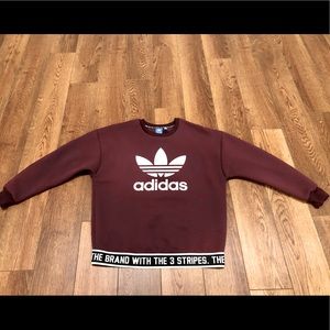 Like New Adidas Burgundy Crewneck w/ Waistband (Adult Small)